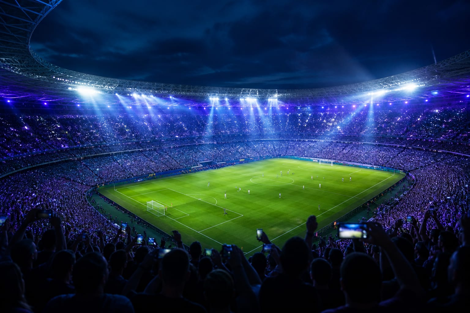 Floodlit stadium at night representing live sports coverage for Canada on DrexTV