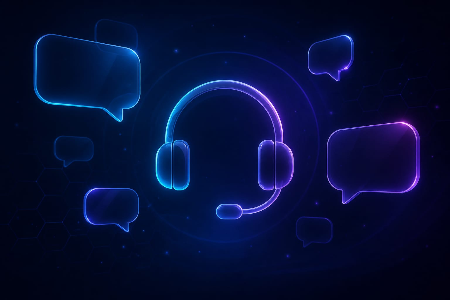 Support agent workspace with multiple monitors, representing DrexTV 24/7 human support